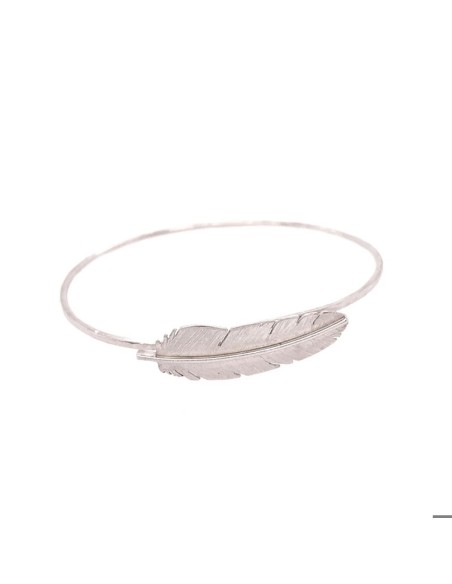 HEIRING | ARMRING MED MELLEM FJER RHODINERET HEIRING | ARMRING MED MELLEM FJER RHODINERET