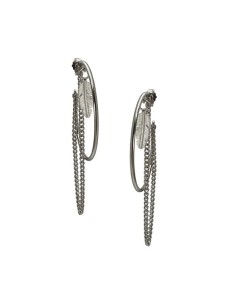 HEIRING | CREOL 33MM MED FJER OG KÆDER OXIDERET