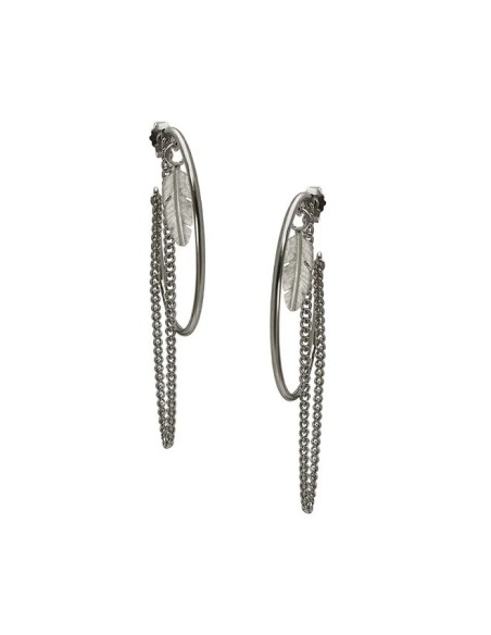 HEIRING | CREOL 33MM MED FJER OG KÆDER OXIDERET HEIRING | CREOL 33MM MED FJER OG KÆDER OXIDERET