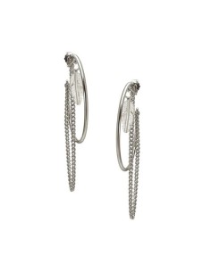 HEIRING | CREOL 33MM MED FJER OG KÆDER RHODINERET