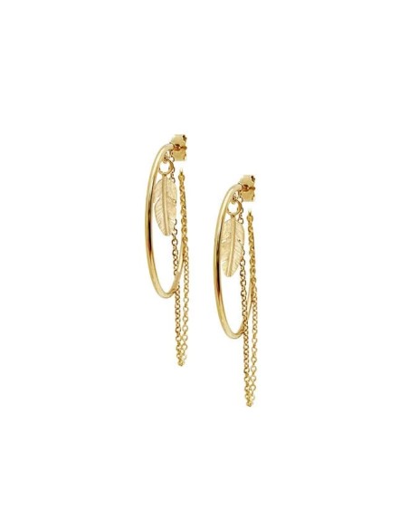 HEIRING | CREOL 25MM MED FJER OG KÆDER FORGYLDT HEIRING | CREOL 25MM MED FJER OG KÆDER FORGYLDT