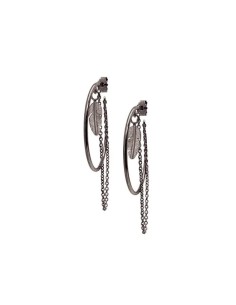 HEIRING | CREOL 33MM MED FJER OG KÆDER OXIDERET