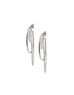 HEIRING | CREOL  33MM MED FJER OG KÆDER RHODINERET