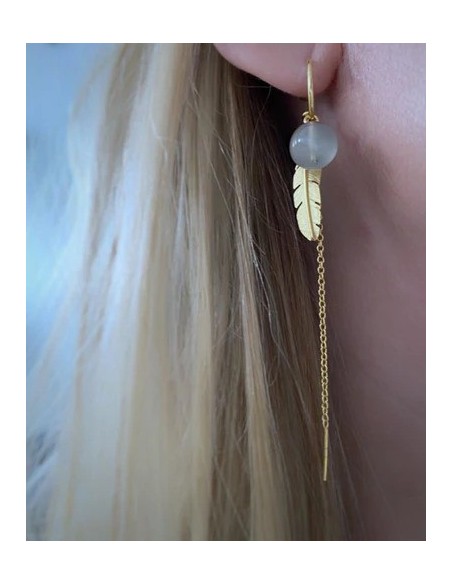 HEIRING | CREOL MED MALAYSIA JADE, FJER OG KÆDE FORGYLDT HEIRING | CREOL MED MALAYSIA JADE, FJER OG KÆDE FORGYLDT