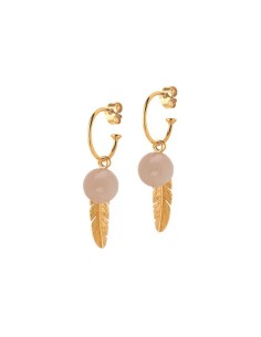 HEIRING | CREOL MED PEACH MÅNESTEN OG FJER FORGYLDT