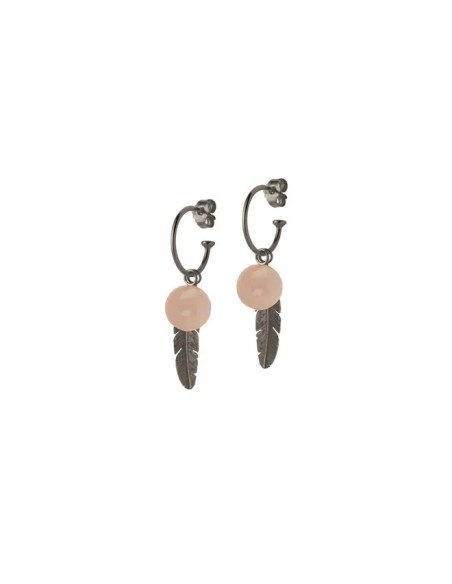 HEIRING | CREOL MED PEACH MÅNESTEN OG FJER OXIDERET HEIRING | CREOL MED PEACH MÅNESTEN OG FJER OXIDERET