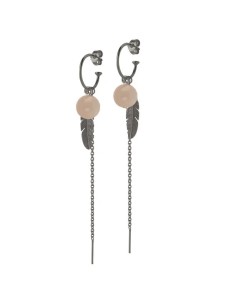 HEIRING | CREOL MED PEACH MÅNESTEN, FJER OG KÆDE OXIDERET