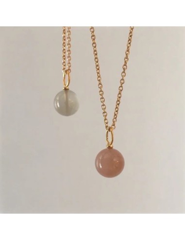 HEIRING | GRÅ MÅNESTEN VEDHÆNG FORGYLDT