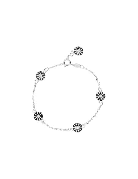 Lund Copenhagen | Marguerit Armbånd Sølv Sort Emalje