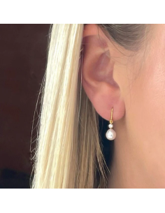 HEIRING | PERLE ØREBØJLE FORGYLDT 2