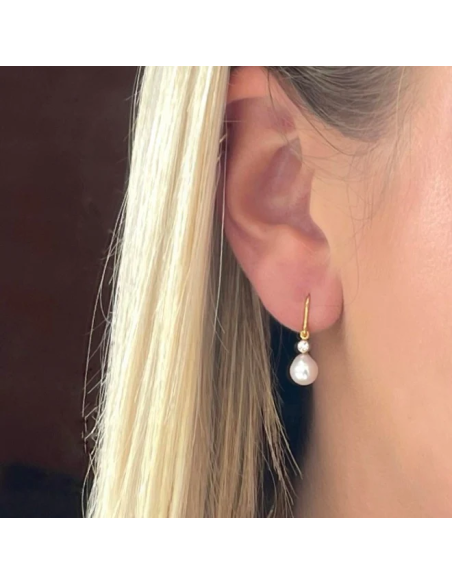 HEIRING | PERLE ØREBØJLE FORGYLDT