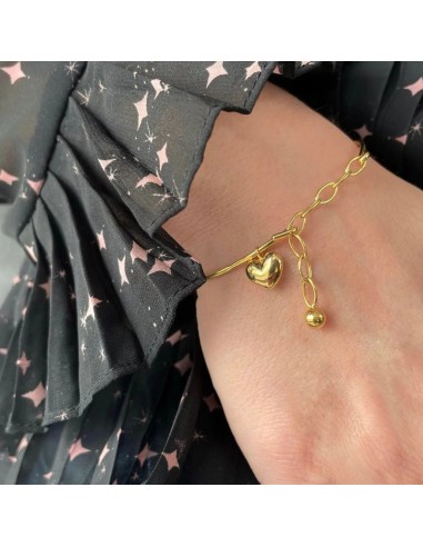 HEIRING | LILLE HJERTE VEDHÆNG TIL ARMRING FORGYLDT