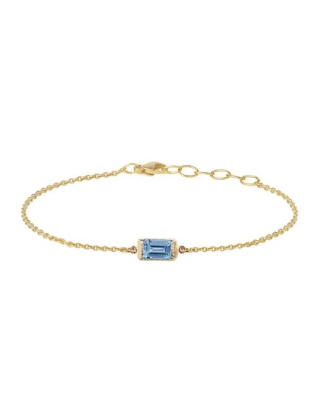 HEIRING | SQUARE ARMBÅND 14 KT GULD MED SWISS BLÅ TOPAS HEIRING | SQUARE ARMBÅND 14 KT GULD MED SWISS BLÅ TOPAS