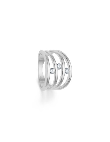 Randers Sølv | Bred ring sølv med 3 zirkoner