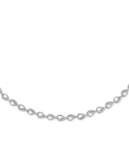 Randers Sølv | Blank halskæde zirkonia