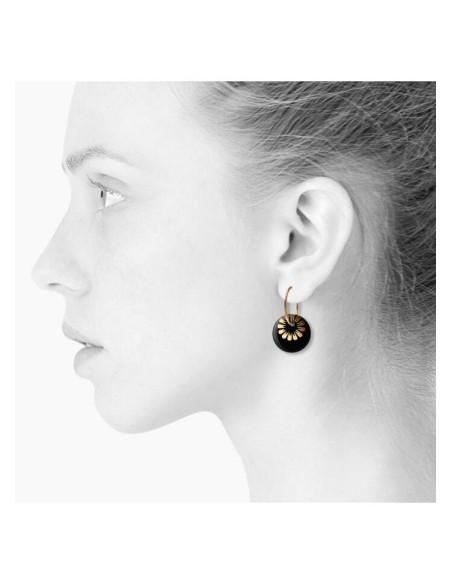 Scherning | Bloom Black/Goldplated Øreringe