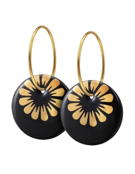 Scherning | Bloom Black/Goldplated Øreringe