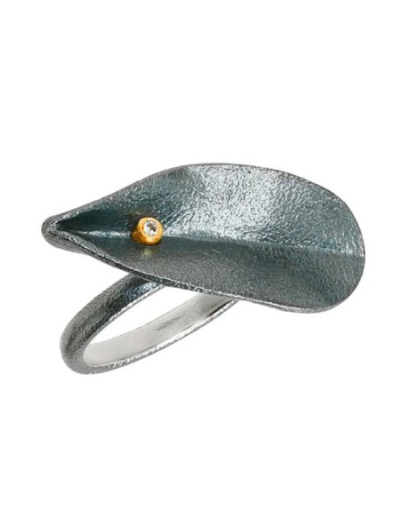 HEIRING | GRASS RING MED BRILLANT OXIDERET HEIRING | GRASS RING MED BRILLANT OXIDERET