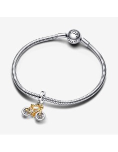 Pandora | To-tonet cykel med drejelige hjul charm med vedhæng 2