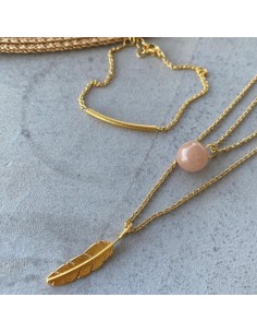 HEIRING | PEACH MÅNESTEN VEDHÆNG FORGYLDT 2