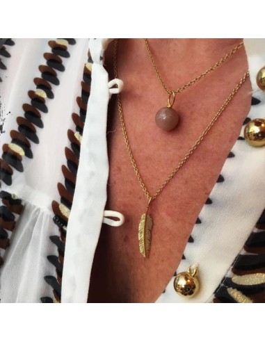 HEIRING | PEACH MÅNESTEN VEDHÆNG FORGYLDT