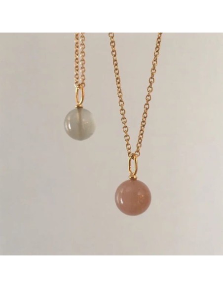 HEIRING | PEACH MÅNESTEN VEDHÆNG FORGYLDT HEIRING | PEACH MÅNESTEN VEDHÆNG FORGYLDT