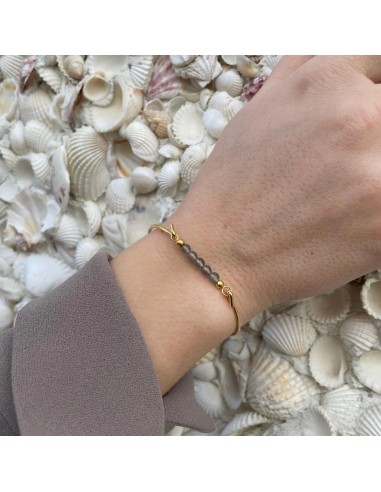 HEIRING | GRÅ MÅNESTEN TOP TIL MULTISIZE ARMRING FORGYLDT