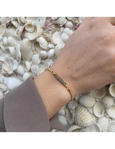 HEIRING | GRÅ MÅNESTEN TOP TIL MULTISIZE ARMRING FORGYLDT HEIRING | GRÅ MÅNESTEN TOP TIL MULTISIZE ARMRING FORGYLDT