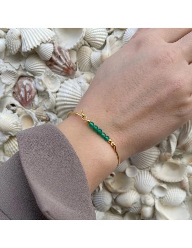 HEIRING | GRØN AGAT TOP TIL MULTISIZE ARMRING FORGYLDT