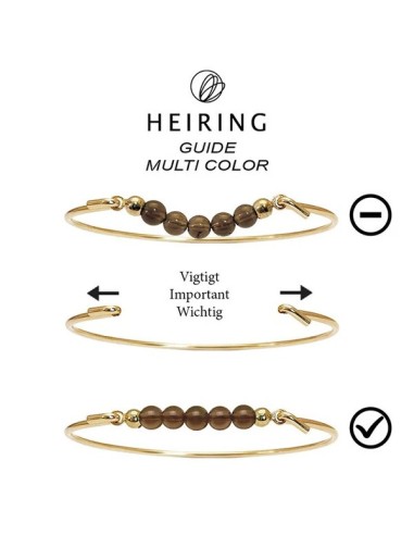 HEIRING | ARMRING MED PEACH MÅNESTEN TOP MULTISIZE FORGYLDT