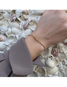 HEIRING | ARMRING MED PEACH MÅNESTEN TOP MULTISIZE FORGYLDT 2