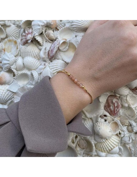 HEIRING | ARMRING MED PEACH MÅNESTEN TOP MULTISIZE FORGYLDT HEIRING | ARMRING MED PEACH MÅNESTEN TOP MULTISIZE FORGYLDT