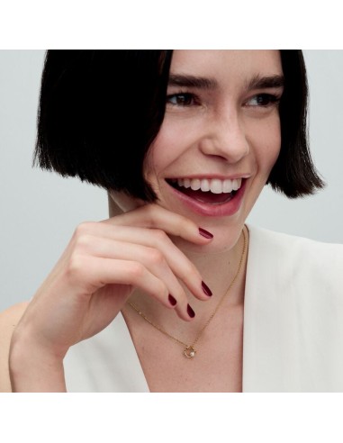 Pandora | Organisk formet Pavé cirkel collier-halskæde og behandlet ferskvandskulturperle