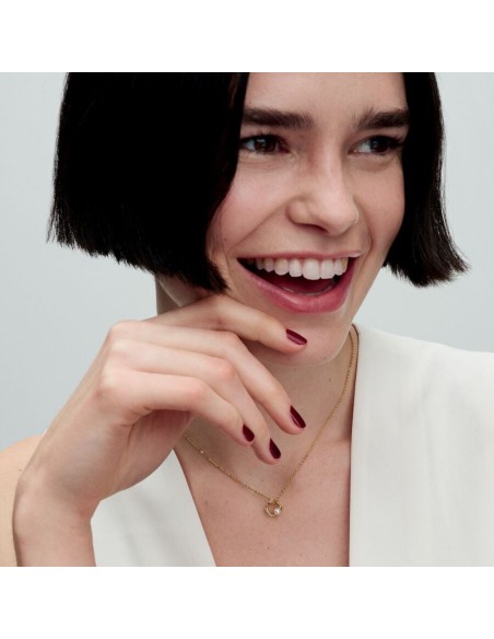 Pandora | Organisk formet Pavé cirkel collier-halskæde og behandlet ferskvandskulturperle Pandora | Organisk formet Pavé cirkel collier-halskæde og behandlet ferskvandskulturperle