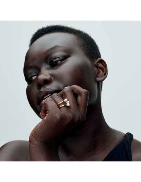 PANDORA | Behandlet åben ring med ferskvandskulturperle PANDORA | Behandlet åben ring med ferskvandskulturperle