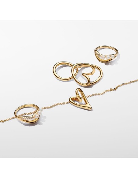 Pandora | Halskæde med organisk formet hjertevedhæng Pandora | Halskæde med organisk formet hjertevedhæng