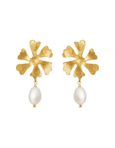 SUSANNE FRIIS BJØRNER | Øreringe sølv forgyldt blomst 20mm