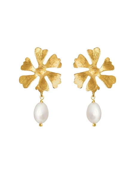 SUSANNE FRIIS BJØRNER | Øreringe sølv forgyldt blomst 20mm