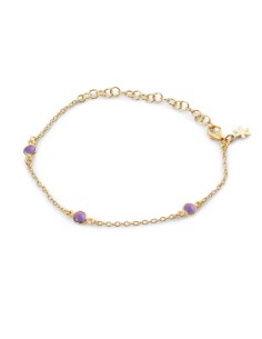 SUSANNE FRIIS BJØRNER | Armbånd i forgyldt sølv med lyseblå krystal