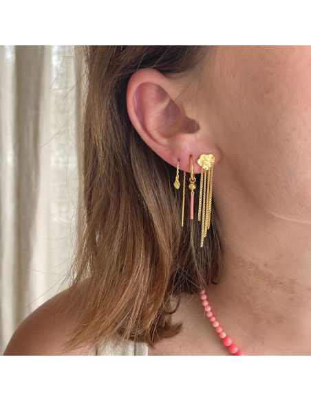 STINE A | Shell Reflections Earring with Chains - Single