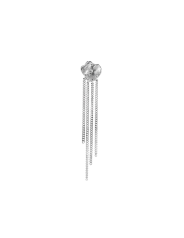 STINE A | Shell Reflections Earring with Chains Silver - Single