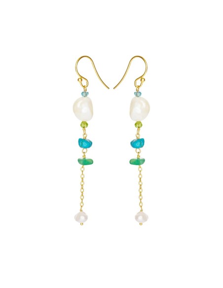 SUSANNE FRIIS BJØRNER | Øreringe i forgyldt sølv med blå mix