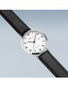 BERING | Unisex Titanium ur med sort læderrem