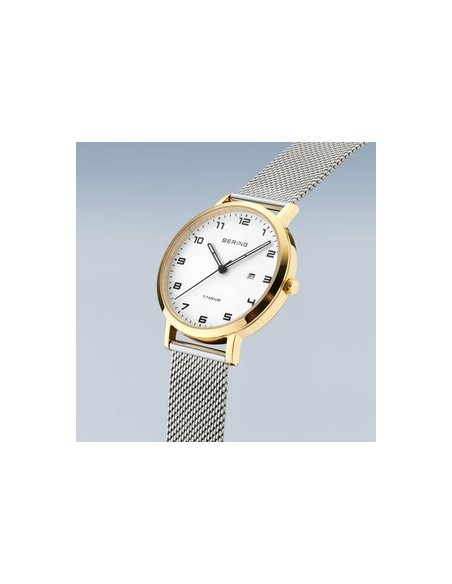 BERING | Unisex Titanium ur med mesch lænke