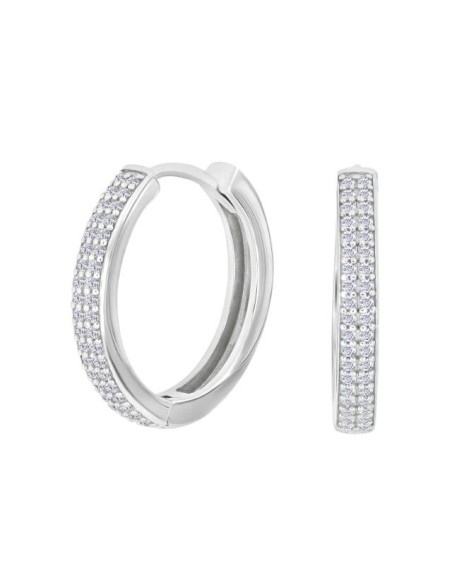 Siersbøl | Rhod. sølv creoler m/cz 20mm