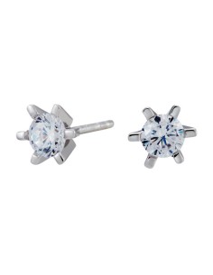 Siersbøl | Rhd. sølv øreringe 6 grabber med 5mm cz