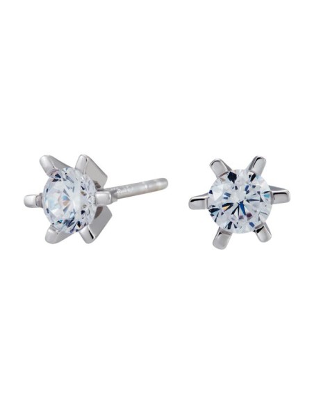 Siersbøl | Rhd. sølv øreringe 6 grabber med 5mm cz