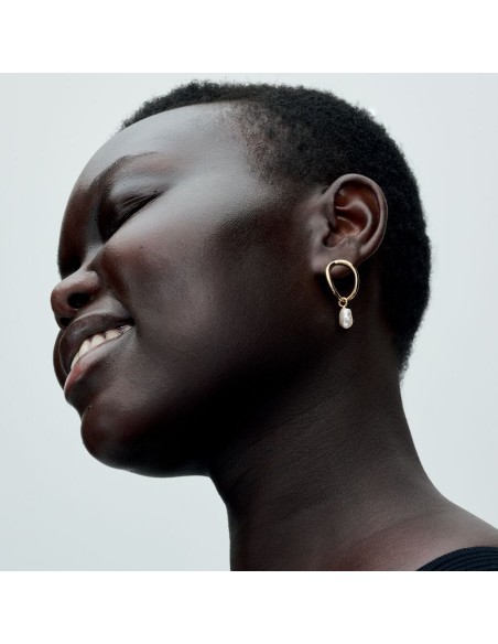 Pandora | Øreringe med organisk formede cirkler og barok-behandlede ferskvandskulturperler Pandora | Øreringe med organisk formede cirkler og barok-behandlede ferskvandskulturperler