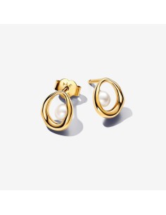 Pandora | Ørestikker med organisk formede ovale og behandlede ferskvandskulturperler