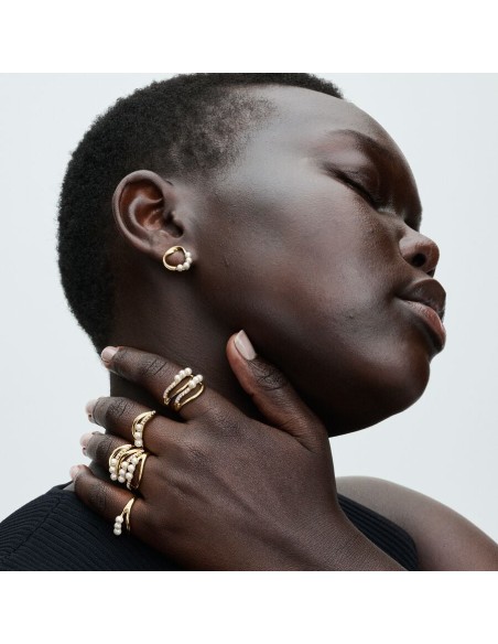 PANDORA | Behandlet åben ring med ferskvandskulturperle PANDORA | Behandlet åben ring med ferskvandskulturperle